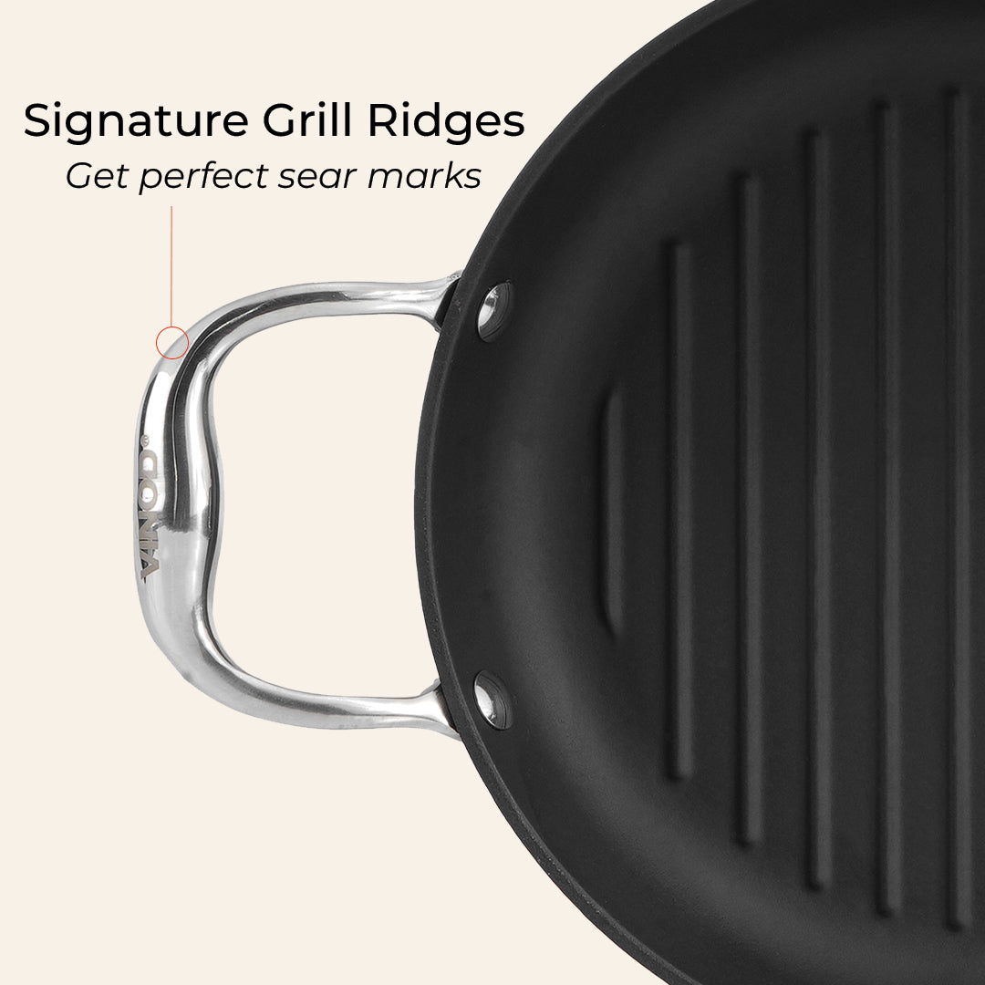 Vinod Ferona Cast Iron Grill Pan - 24 cm