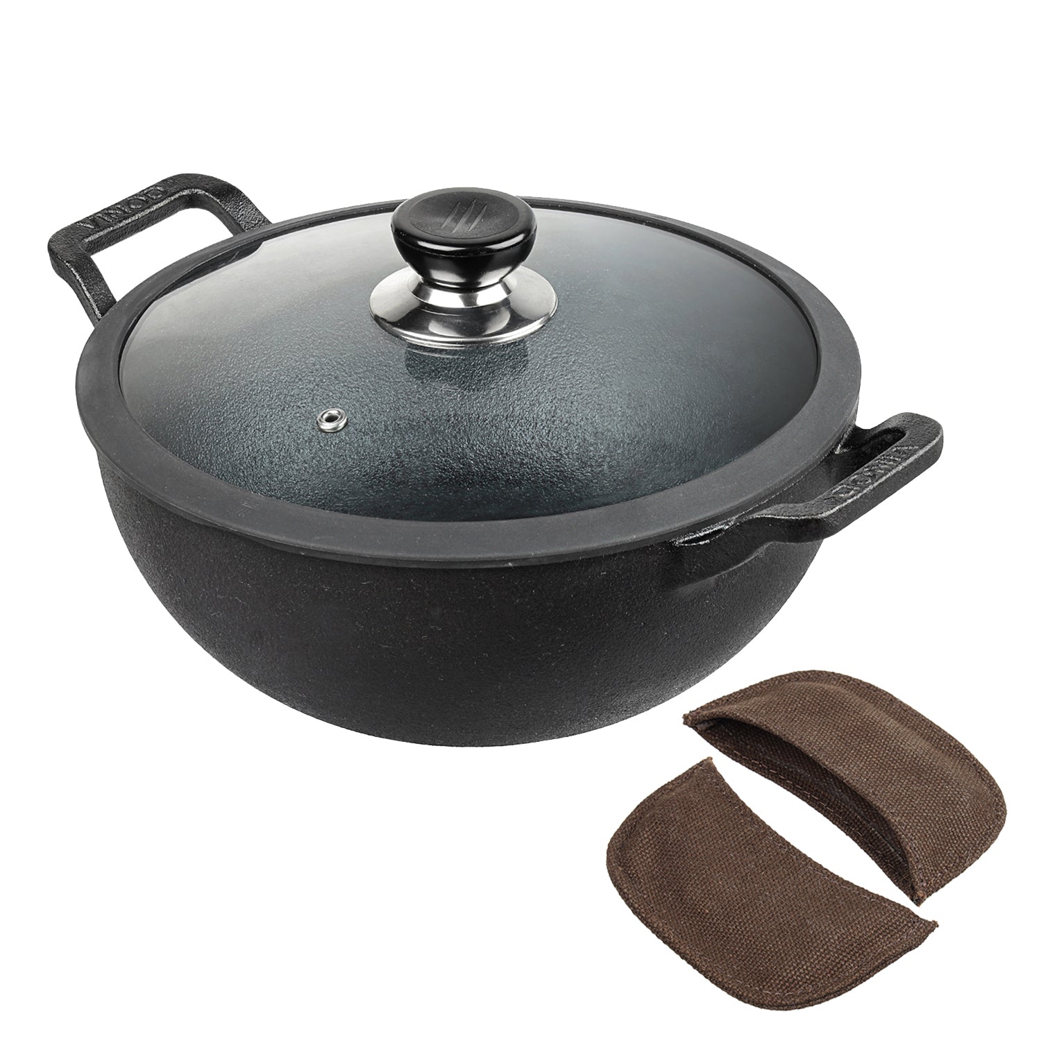 Vinod  Legacy Pre - Seasoned Cast Iron Kadai