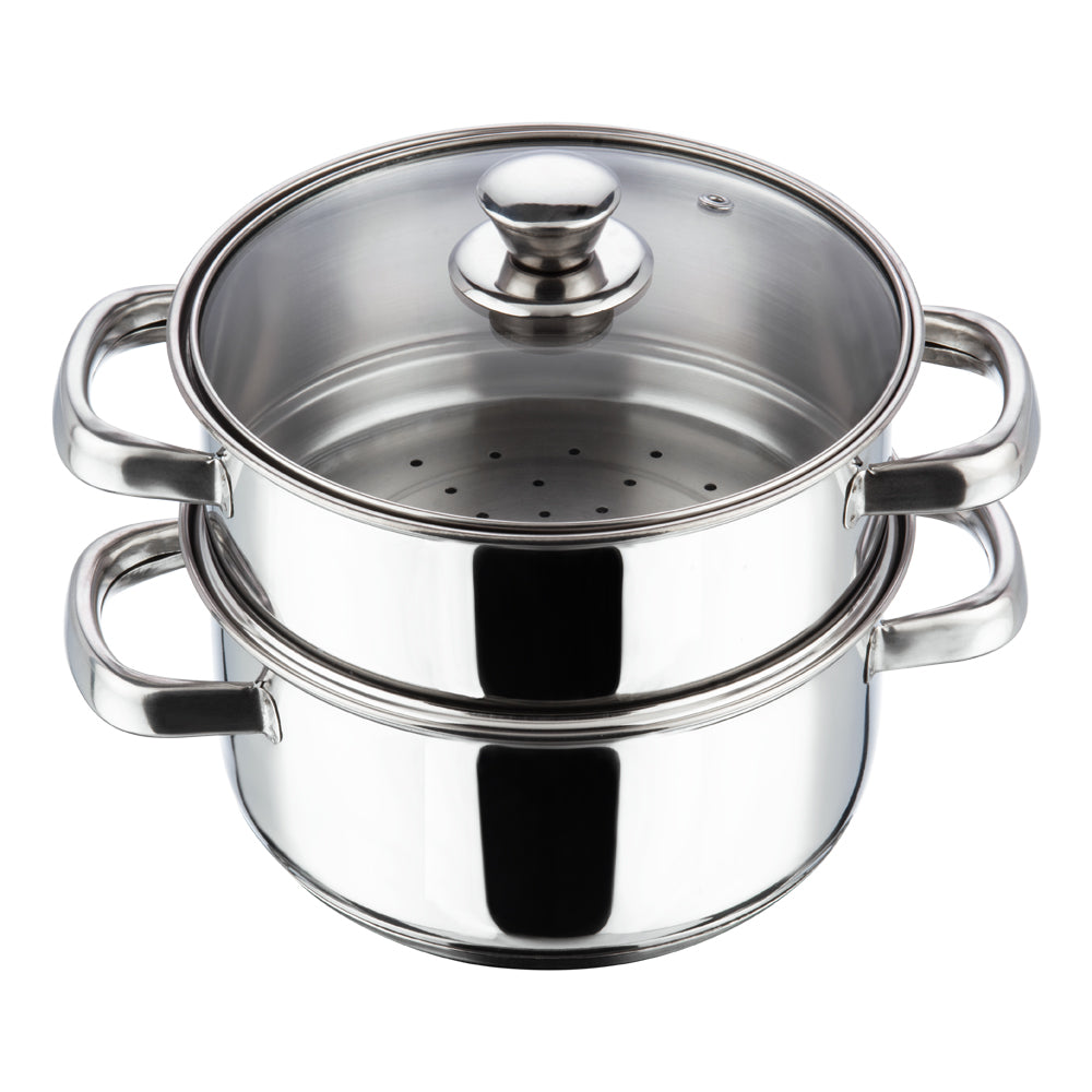 Vinod Stainless Steel 2 Tier Steamer with Lid (Induction Friendly)